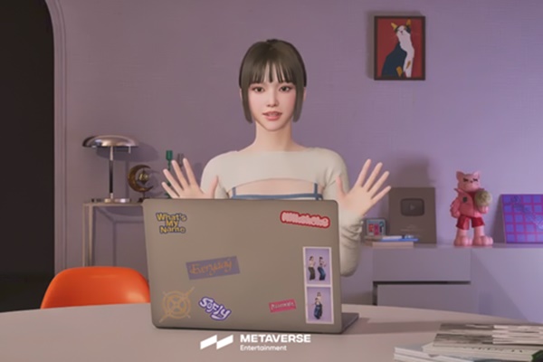 버추얼 아이돌 그룹 '메이브', 첫 라이브 방송 장면. [사진=넷마블]