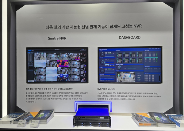 @ 지능형 선별 관제 기능이 탑재된 ‘센트리 NVR’. /사진=한원석 기자