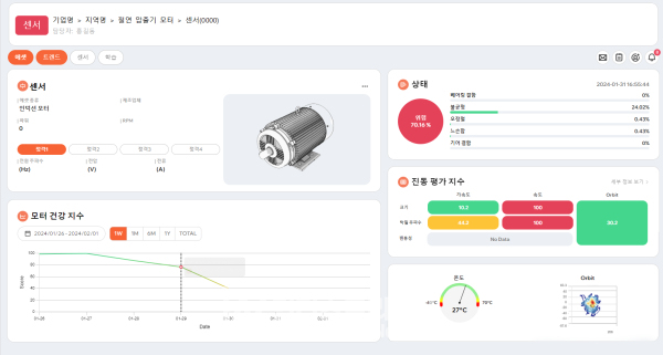 모터센스 모니터링 서비스 화면 [자료=모터센스]<br>