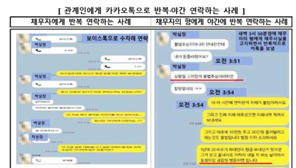 16일부터는 채무자나 가족 등에게 욕설·협박을 하거나 반복적으로 야간에 연락하는 등 불법 채권추심을 당한 경우 카카오톡 앱을 통해 즉시 신고가 가능하게 다 / 사진= 금융감독원